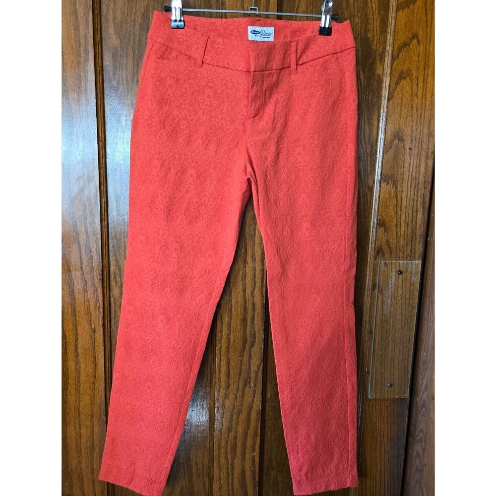Old Navy Coral Pixie Textured Slim Pants Size 2 Straight Ankle
